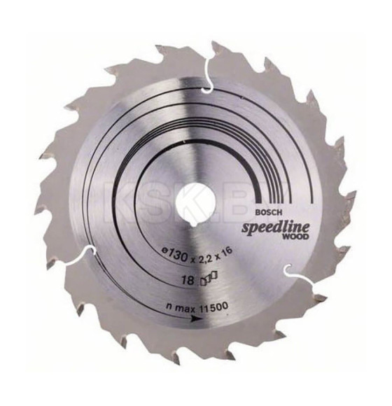 Диск пильный 130х16 мм 18 зуб. по дереву SPEEDLINE WOOD BOSCH (переменный зуб) (2608640775) 
