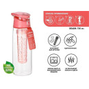 Бутылка для воды с контейнером д/фруктов, 750 мл, нежно-розовая, PERFECTO LINEA (34-758075) 