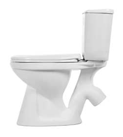 Унитаз напольный Твист нижний подвод, сиденье полипропилен, косой выпуск WH30.2.195