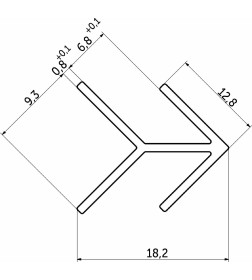 Планка угловая 6мм елочка,матовая L=600мм