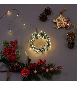 Гирлянда светодиодная "Роса" 30м, 300 светодиодов Теплый белый свет, провод зеленый ULD-S3000-300-DGA WARM WHITE DEW IP20 Uniel