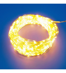 Гирлянда светодиодная "Роса" 100м 1000 диодов Пульт ДУ Теплый белый свет, провод проз. ULD-S1000-300-DTA-RC WARM WHITE IP44 Uniel