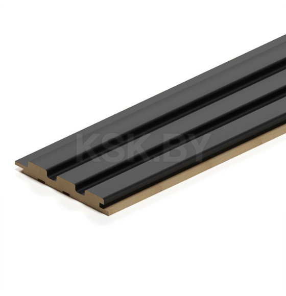 Панель стеновая реечная МДФ STELLA Beats De Luxe Black Lead 2700X119X16 мм