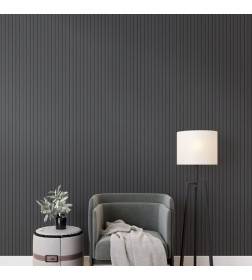 Панель стеновая реечная МДФ STELLA Beats De Luxe Black Lead 2700X119X16 мм