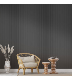 Панель стеновая реечная МДФ STELLA Beats De Luxe Black Lead 2700X119X16 мм