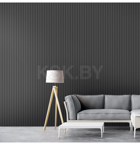 Панель стеновая реечная МДФ STELLA Beats De Luxe Black Lead 2700X119X16 мм