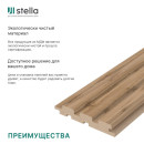 Панель стеновая реечная МДФ STELLA Beats Light Пекан 2700X119X16 мм
