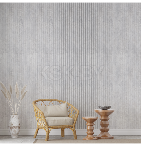 Панель Стеновая Реечная МДФ Stella Beats Premium Бетон Чикаго 2700x119x16 мм