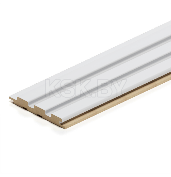 Панель Стеновая Реечная МДФ Stella Beats Standart Белый 2700x119x16 мм