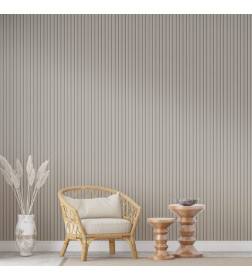 Панель стеновая реечная МДФ STELLA Beats De Luxe Sandgrau 2700X119X16 мм