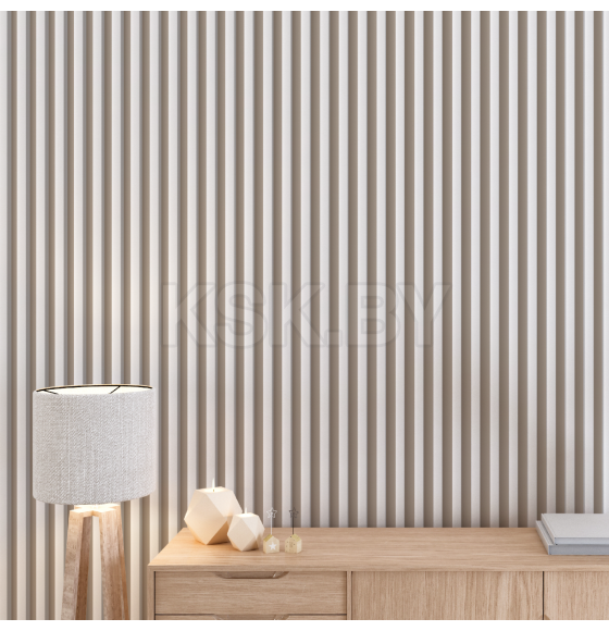 Интерьерная рейка МДФ STELLA модель12 Standart Белый 2800х27х12 мм.