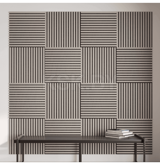 Панель МДФ STELLA Comfort De Luxe Акустическая Sandgrau 600х600х9 мм