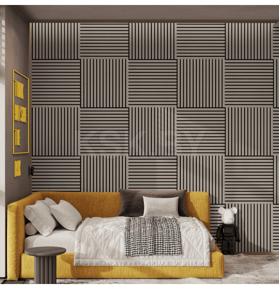 Панель МДФ STELLA Comfort De Luxe Акустическая Sandgrau 600х600х9 мм