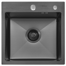 Мойка ARFEKA ECO AR 450*450 BLACK PVD NANO DECOR MILLET GRAINS (настольная) (ECO AR 450*450 BLACK PVD DECOR MILL) 