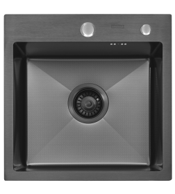 Мойка ARFEKA ECO AR 450*450 BLACK PVD NANO DECOR MILLET GRAINS (настольная)