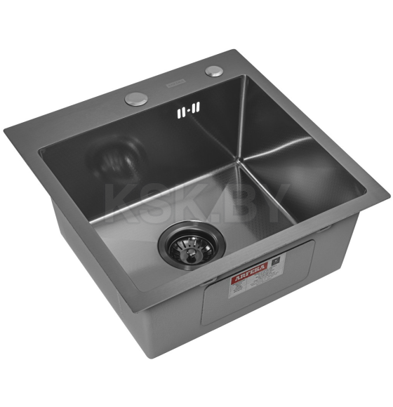 Мойка ARFEKA ECO AR 450*450 BLACK PVD NANO DECOR (настольная) (ECO AR 450*450 BLACK PVD NANO DECOR) 