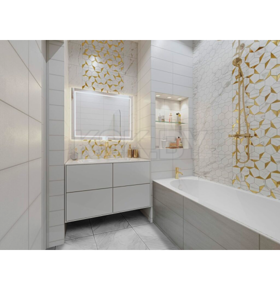 Плитка обл. Марбл Wave белый, 300*600, 1 сорт