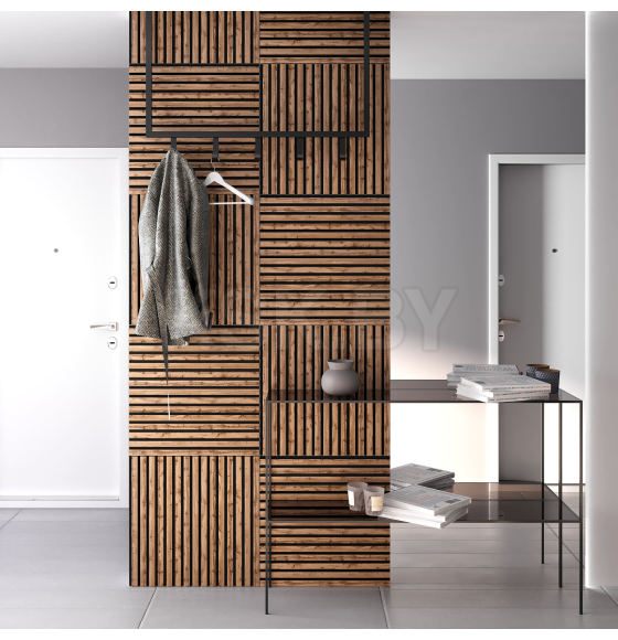 Панель МДФ STELLA Comfort Акустическая Light Пекан 600х600х9 мм