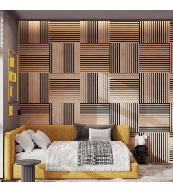 Панель МДФ STELLA Comfort Акустическая Light Дуб Снежный 600х600х9 мм