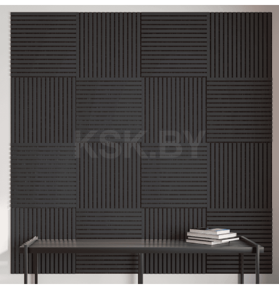 Панель МДФ STELLA Comfort De Luxe Акустическая Black Lead 600х600х9 мм