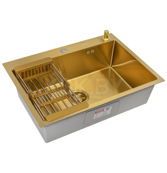 Комплект ARFEKA ECO AR мойка 700*500, коландер, дозатор GOLD (ECO AR 700*500+CL AR+DS AR GOLD) 