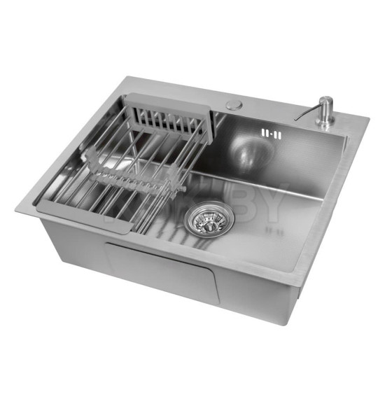 Комплект ASTERIX мойка 600*500, коландер, дозатор SATIN DECOR