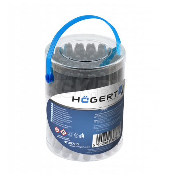 Маркеры перманентные черные 45 шт. HOEGERT (HT3B780) 