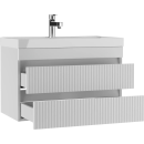 Тумба подвесная Айсберг Бриз 80 под умывальник 2 ящика Unit DB3005T (DB3005T) 