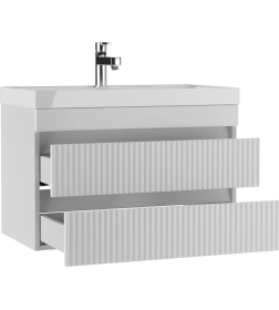 Тумба подвесная Айсберг Бриз 80 под умывальник 2 ящика Unit DB3005T