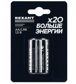 Батарейка AA LR06 1,5 V алкалиновая (упак. 2шт) Rexant