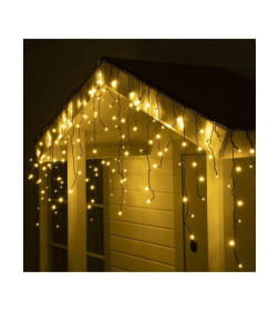 Гирлянда «Бахрома» 3×0.6 м, УМС, тёмная нить, 160 LED, свечение тёплое белое, 220В IP44 Luazon Lighting