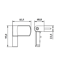 Петля дверная AT23 до 80кг,16.5-20 (24,5)мм,титан F9