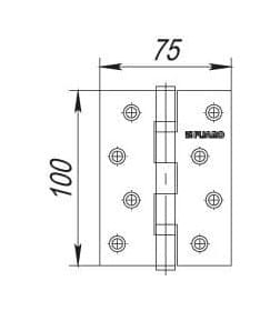 Петля универсальная Fuaro IN4200U SN (2BB 100*75*2.5) матовый никель (упаковка 2шт.)