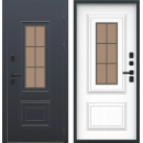 Дверь входная "МеталЮр М73 Термо" Металл букле графит/Velluto Bianco  (правая)  960х2050 мм