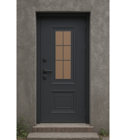 Дверь входная "МеталЮр М73 Термо" Металл букле графит/Velluto Bianco  (левая)  860х2050 мм