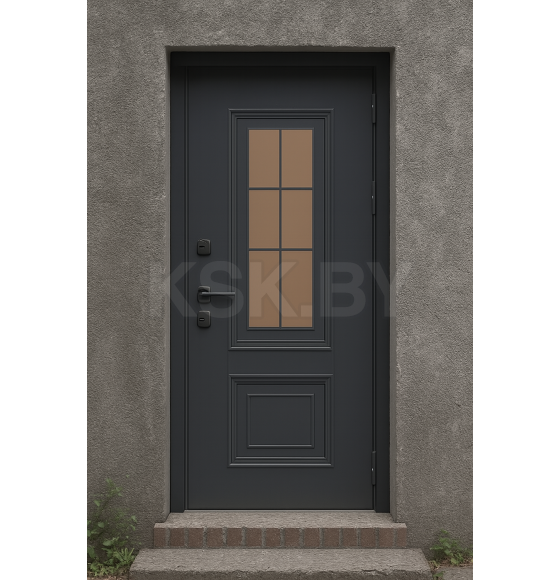 Дверь входная "МеталЮр М73 Термо" Металл букле графит/Velluto Bianco  (правая)  960х2050 мм