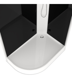 Кабина душевая Domani-Spa Delight Slim 128 R, низкий поддон, черные стенки, тонированное стекло, размер 120*80*218 см, без упаковк