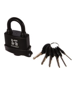 Замок навесной влагозащищённый АЛЛЮР ВС1Ч-375П  d8, 3мм чёрный