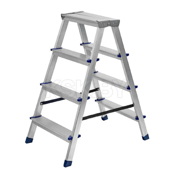 Лестница-стремянка двусторонняя алюминиевая (4 ступени) Сибртех 97924 (97924) 