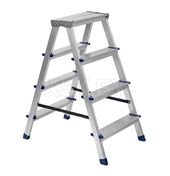 Лестница-стремянка двусторонняя алюминиевая (4 ступени) Сибртех 97924 (97924) 