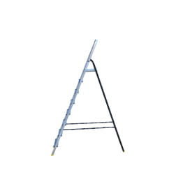 Лестница-стремянка алюминиевая 8 ступеней (усиленная, нога/площадка сталь) Алюмет AMS7808