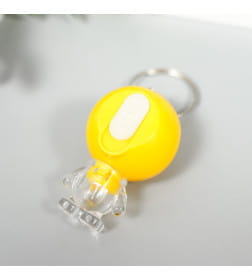 Фонарик брелок для ключей на кольце «Смайлик-малыш с ножками», мигает, 4×2.5×2.7 см, МИКС 4645521