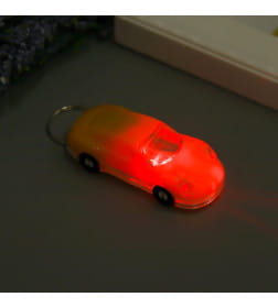 Фонарик брелок для ключей на кольце «Яркое авто», мигает, колеса крутятся, 2.5×6×1.5 см, МИКС  4543404            