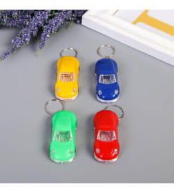Фонарик брелок для ключей на кольце «Яркое авто», мигает, колеса крутятся, 2.5×6×1.5 см, МИКС  4543404            