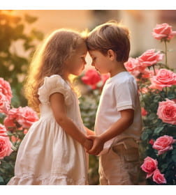 Алмаз. мозаика (клас.) 40х50 см, с подр.,с частичн. заполн. (30цв) Детская любовь арт. НД-0598