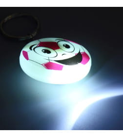 Фонарик-брелок для ключей на кольце «Футбольный мяч смайл», 4×4×1 см, МИКС  2973800            