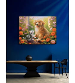 Алмаз. мозаика (клас.) 40х50 см, с подр.,с частичн. заполн. (30цв) Питомцы в саду арт. НД-0590