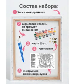 Холст с красками 40x50 см по номерам (30 цв.) Трамвай среди сакур арт. ХК-3895