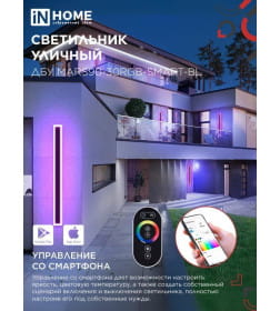 Светильник уличный светодиодный ДБУ MARS90-30RGB-SMART-ВL 30Вт 900x80 с пультом ДУ IP54 черный IN HOME