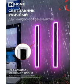 Светильник уличный светодиодный ДБУ MARS90-30RGB-SMART-ВL 30Вт 900x80 с пультом ДУ IP54 черный IN HOME